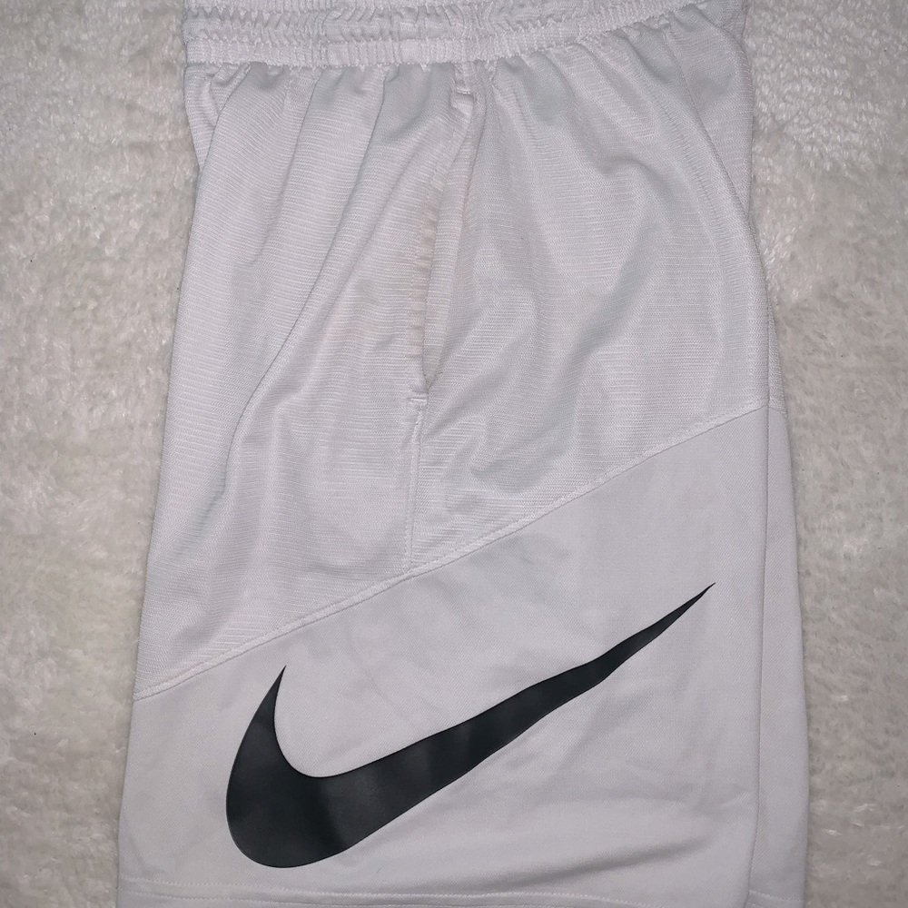 White Nike Logo Athletic Shorts
